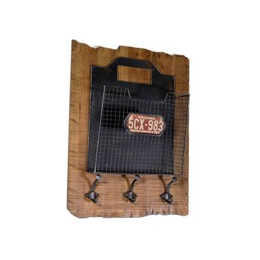 Portalettere Legno 1 Posto con Appendino 3 Posti Arizona cm.43,5x12,5h55,5 | Vacchetti