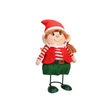 Elfo Tessuto Rosso/Verde Gambe Metallo cm.36