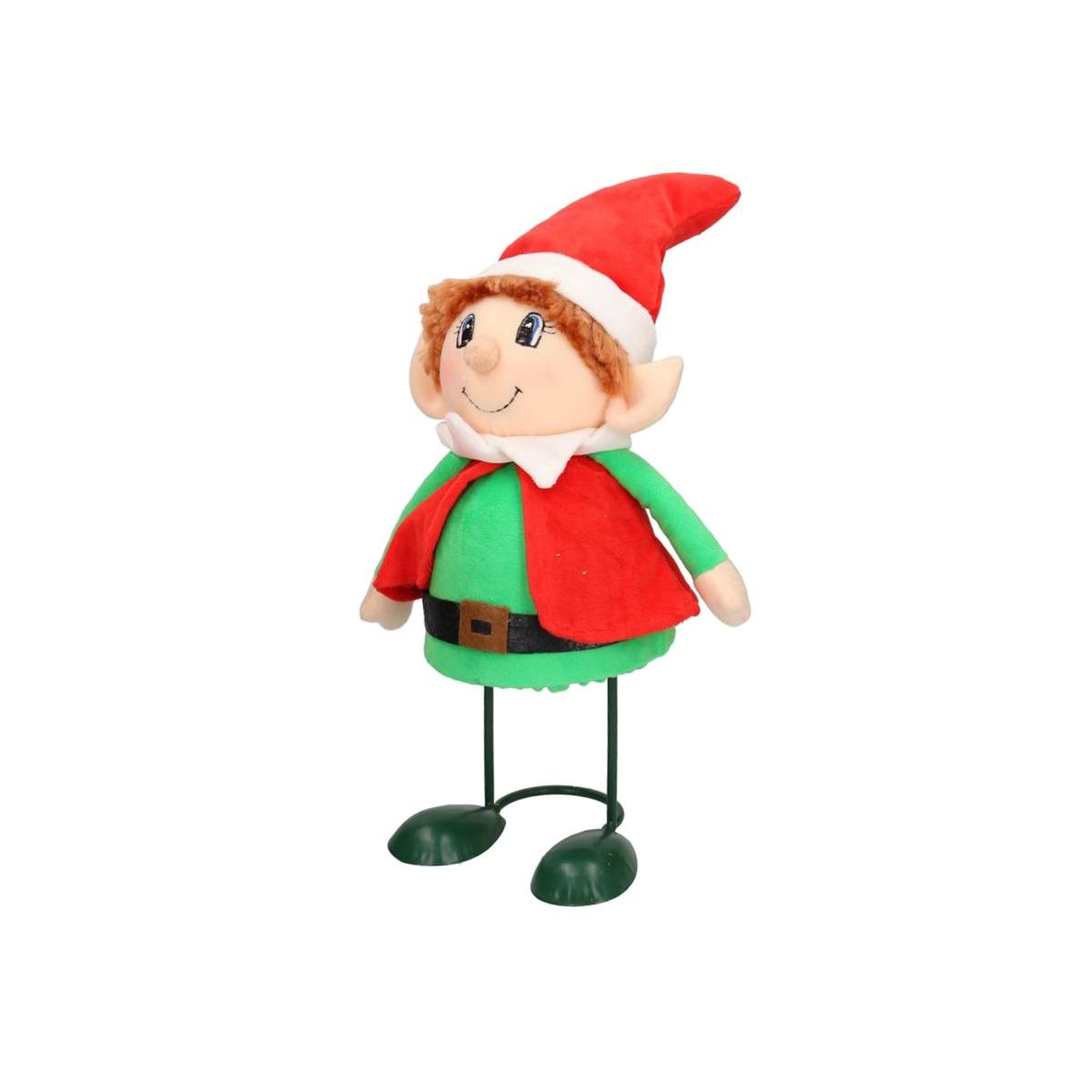 Elfo Tessuto Rosso/Verde Gambe Metallo cm.36