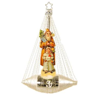 Pallina Natale Vetro Collezione cm.15 Babbo con Nave |Inge's Glass