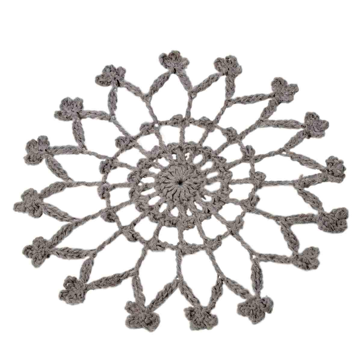 Decorazione Natalizia Fiocco Neve Pizzo Tortora cm.Ø15 |Vacchetti