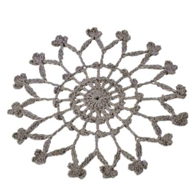 Decorazione Natalizia Fiocco Neve Pizzo Tortora cm.Ø15 |Vacchetti