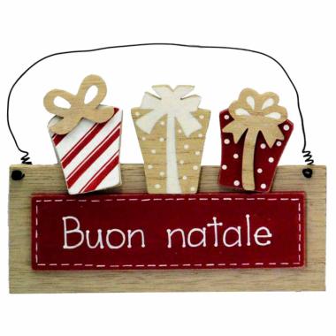 Fuoriporta Targa Legno Buon Natale cm.18x12 |M2 Store