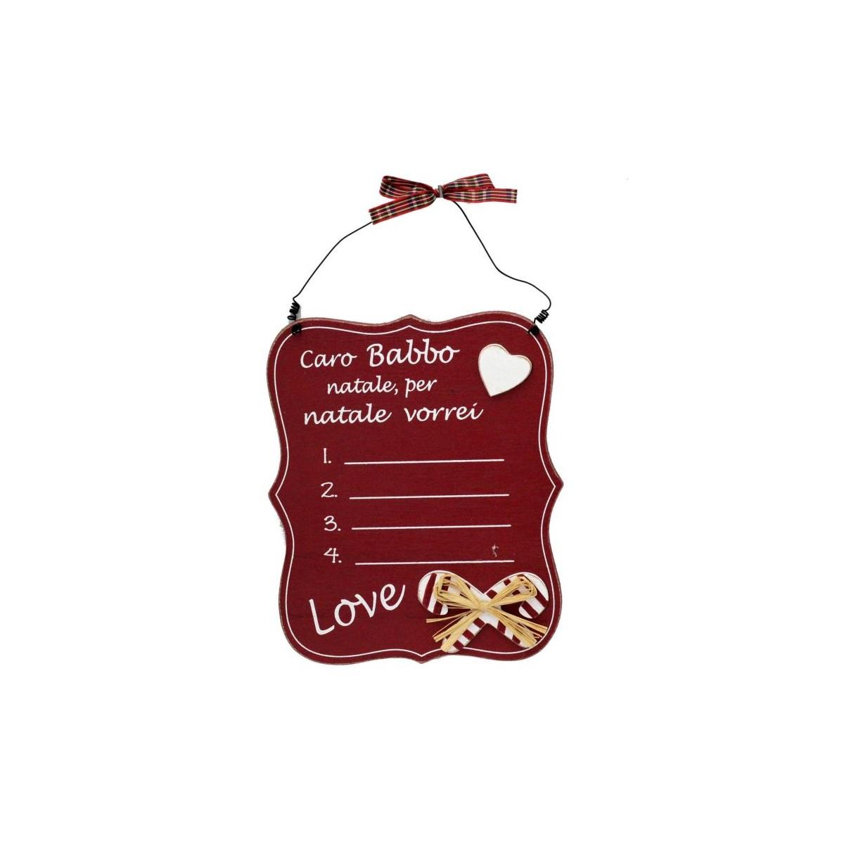 Targa Natalizia Legno Caro Babbo Natale cm.21 |Vacchetti