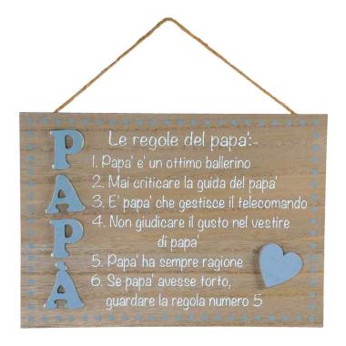 Targa Legno Regole Pap cm.24x17 | Vacchetti