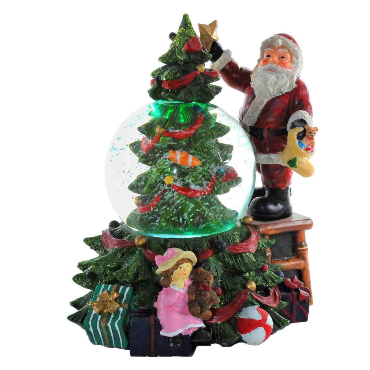 Sfera Natale con Babbo e Albero cm.17x20,5 |Vacchetti