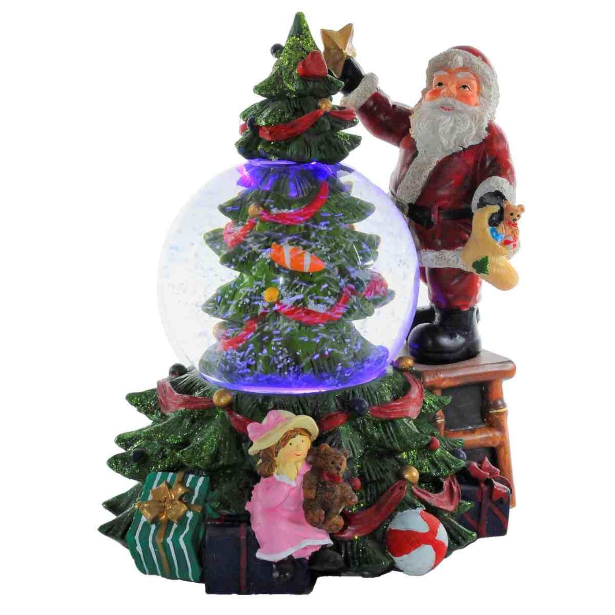 Sfera Natale con Babbo e Albero cm.17x20,5 |Vacchetti