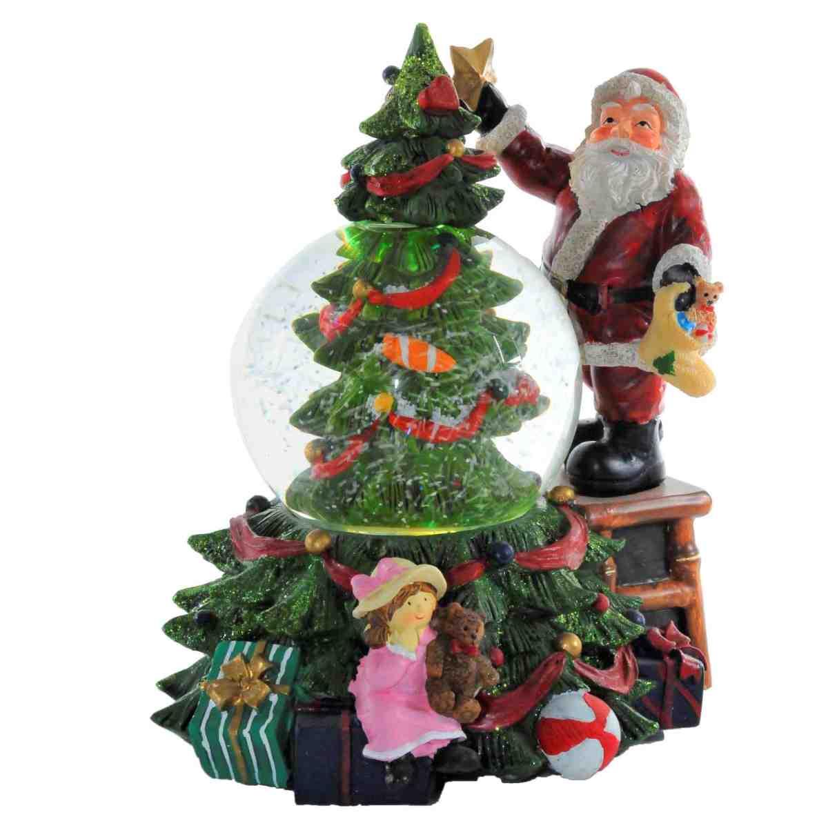 Sfera Natale con Babbo e Albero cm.17x20,5 |Vacchetti