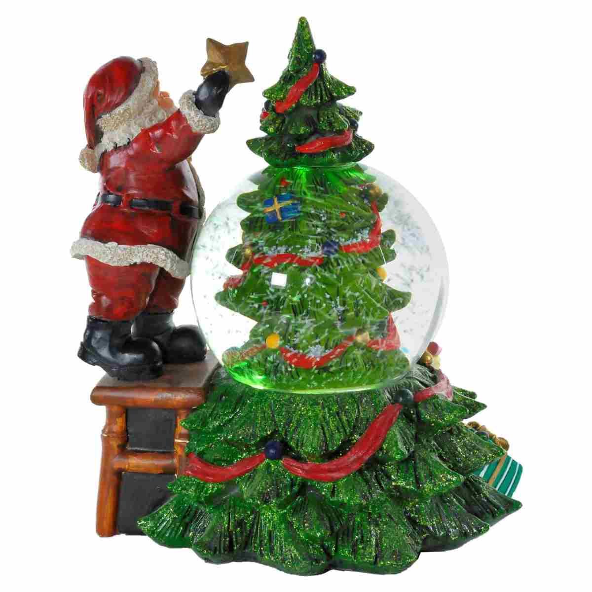 Sfera Natale con Babbo e Albero cm.17x20,5 |Vacchetti