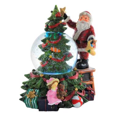 Sfera Natale con Babbo e Albero cm.17x20,5 |Vacchetti
