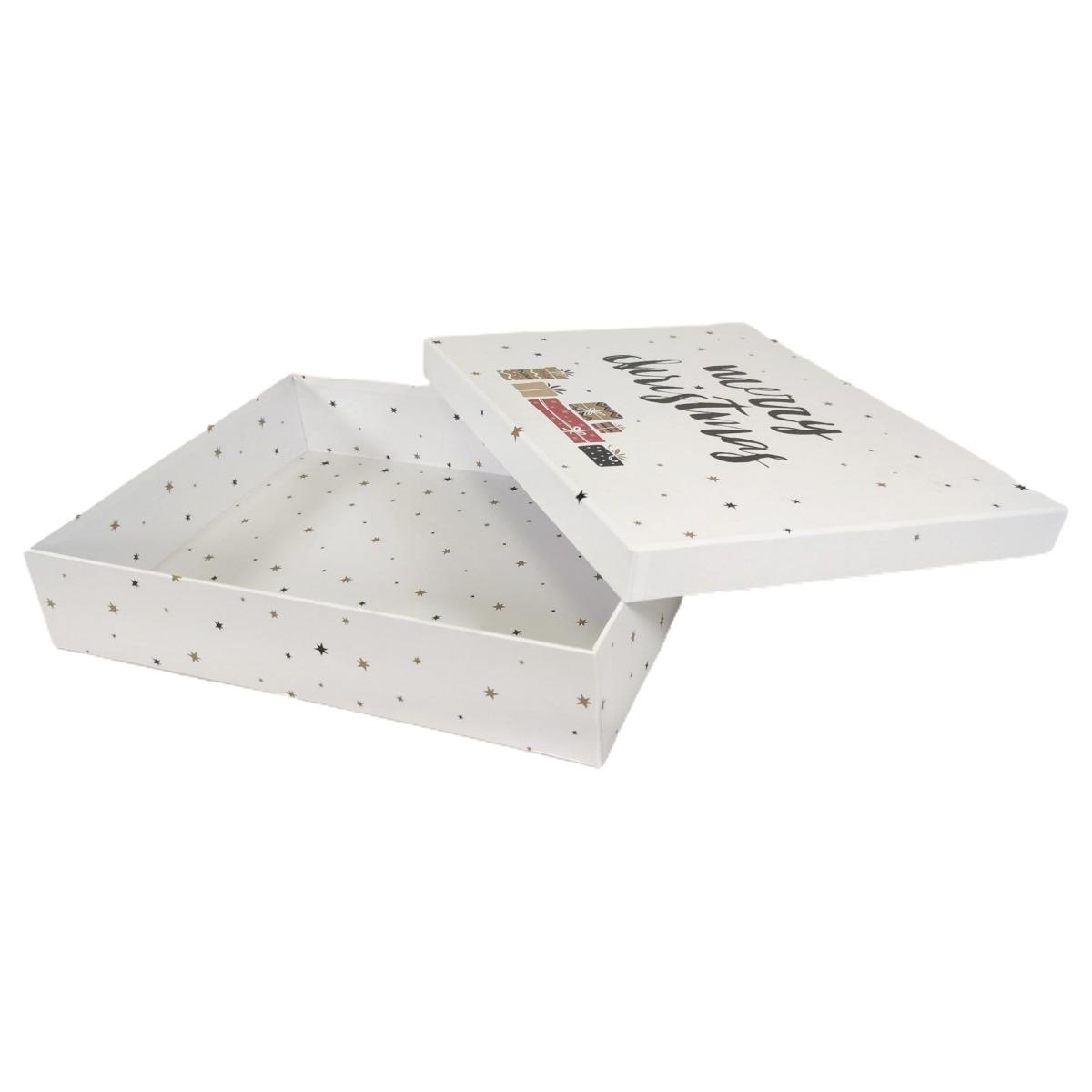 Scatola Natale Cartone Rettangolare cm.38x30xh8 |Vacchetti