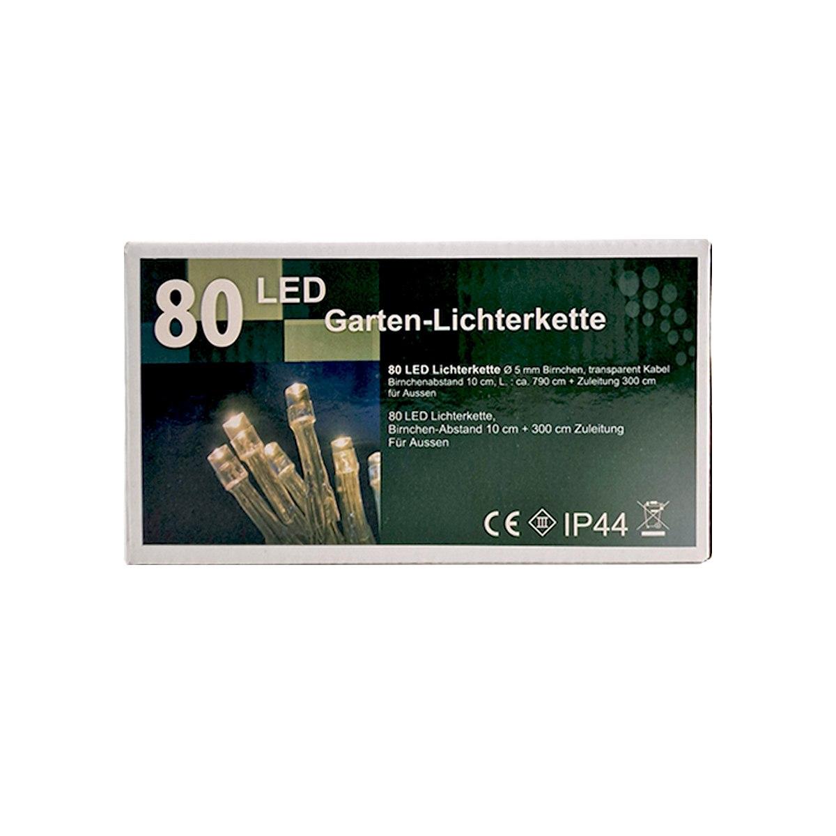 Luci Natale esterno LED 80 Bianco Caldo Luce Fissa |Vacchetti
