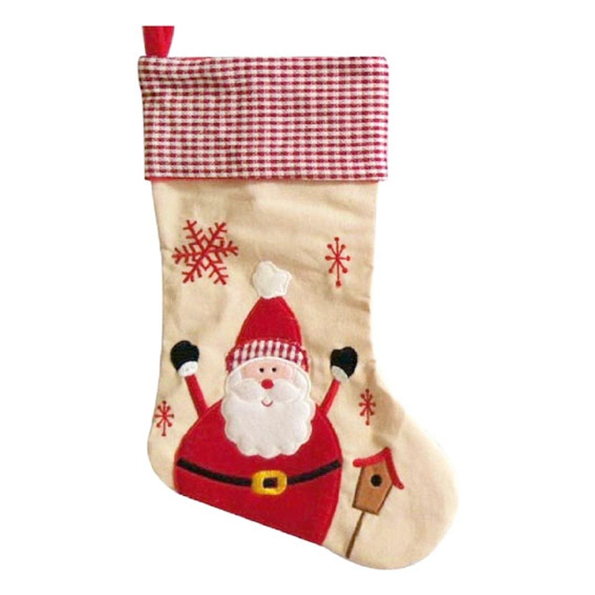 Calza Befana Tessuto con Babbo Natale cm.42