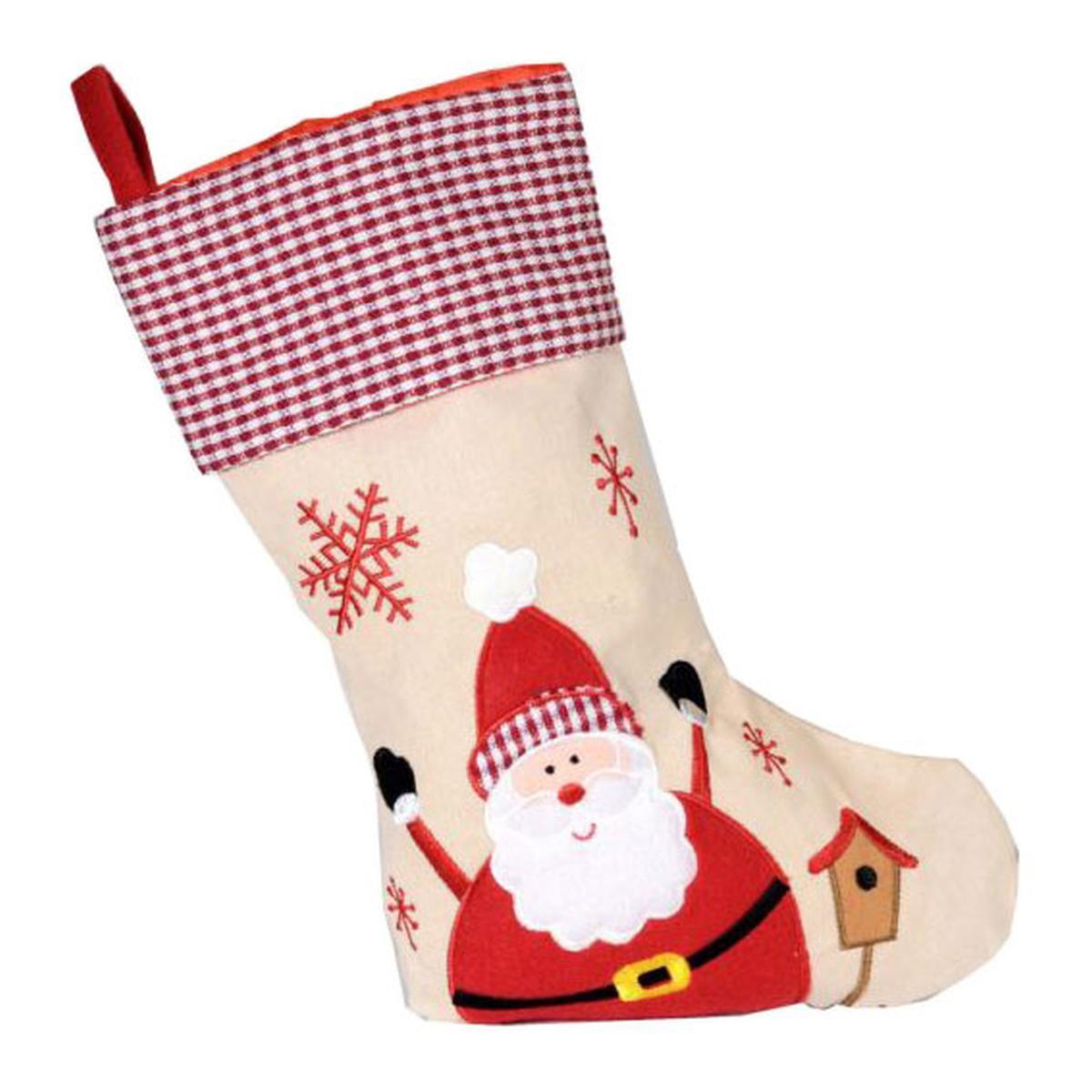 Calza Befana Tessuto con Babbo Natale cm.42