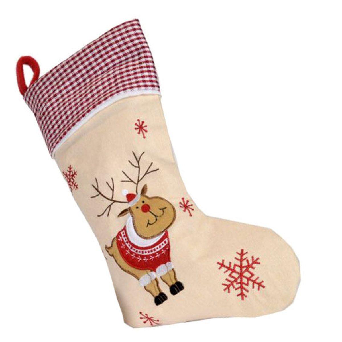 Calza Befana Tessuto con Renna cm.42