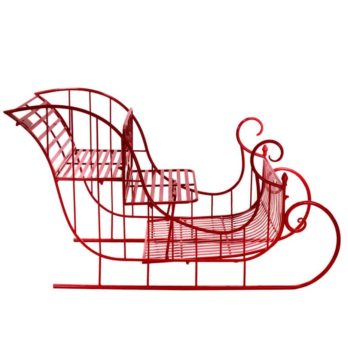 Slitta Metallo Rossa cm.167x83x96 |Vacchetti