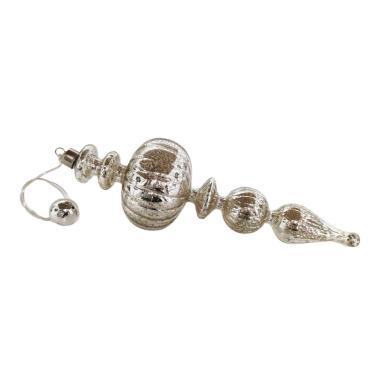 Pallina Natale Vetro cm.32 Argento con 15 MicroLED |Vacchetti