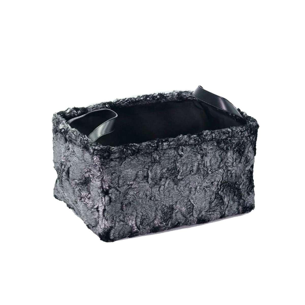 Cesto Nero Pelliccia cm.32x22x18 | Vacchetti