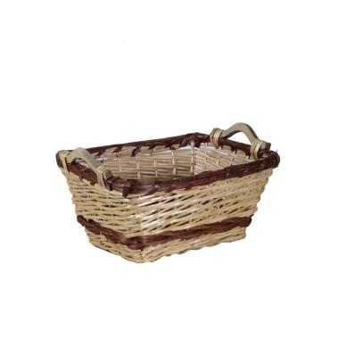 Cesto Natale Vimini Rettan. Fascia cm.42x33x19 |Vacchetti