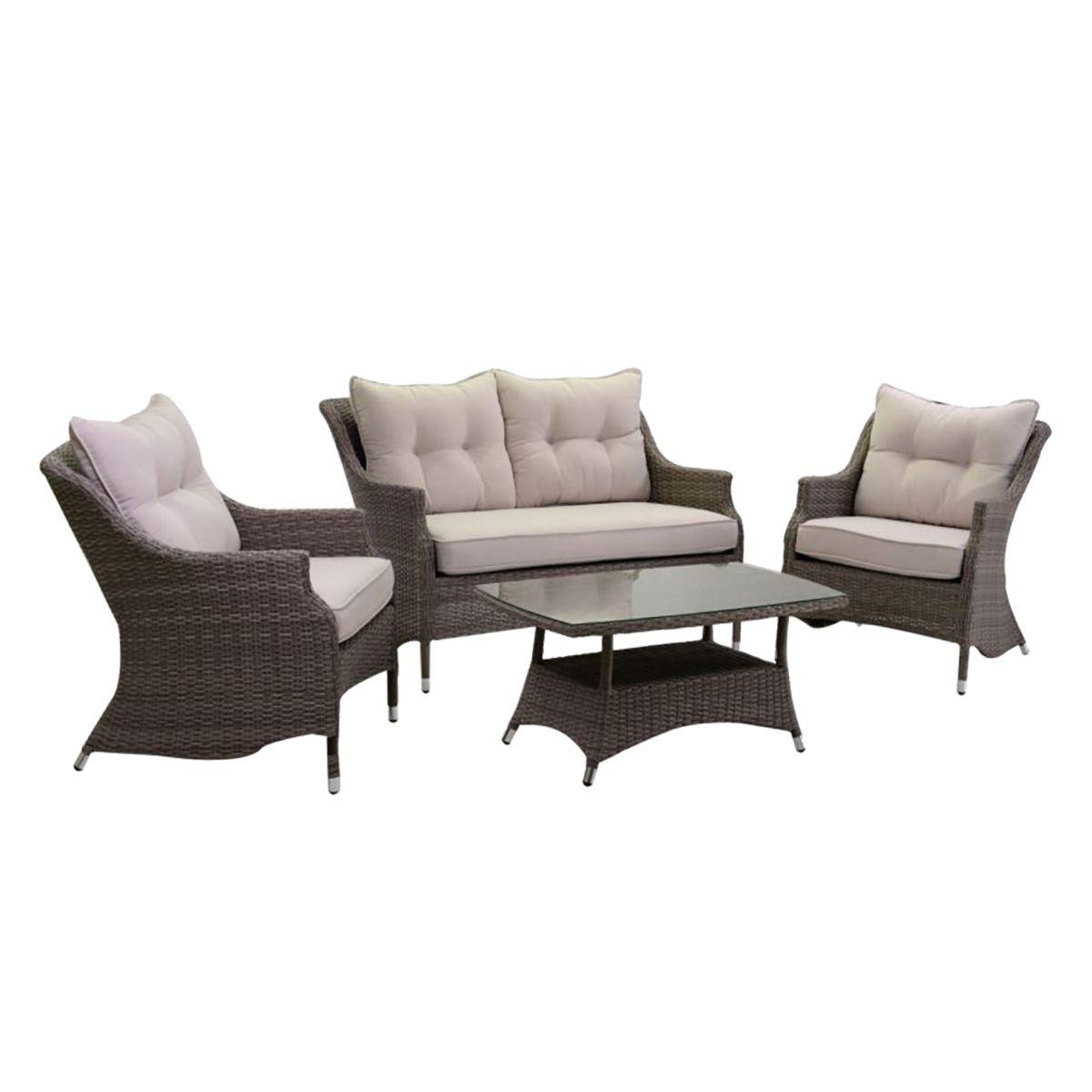 Salotto Atlanta Polyrattan Grigio Set 4 Pezzi | Vacchetti