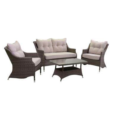 Salotto Atlanta Polyrattan Grigio Set 4 Pezzi | Vacchetti