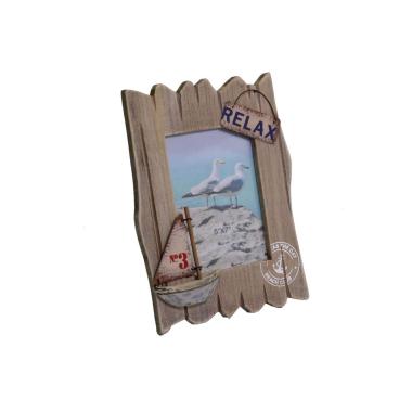 Cornice Legno Mare con Barca cm.13x18 | Vacchetti