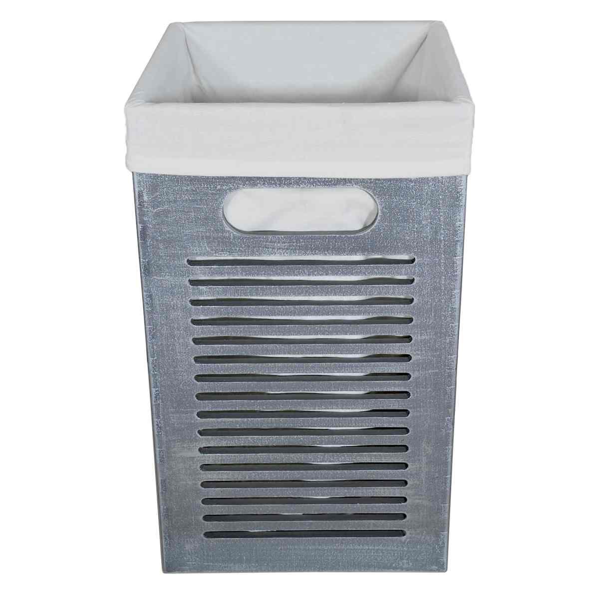 Cesto Legno Quadrato Grigio cm.26x26x45 | Vacchetti