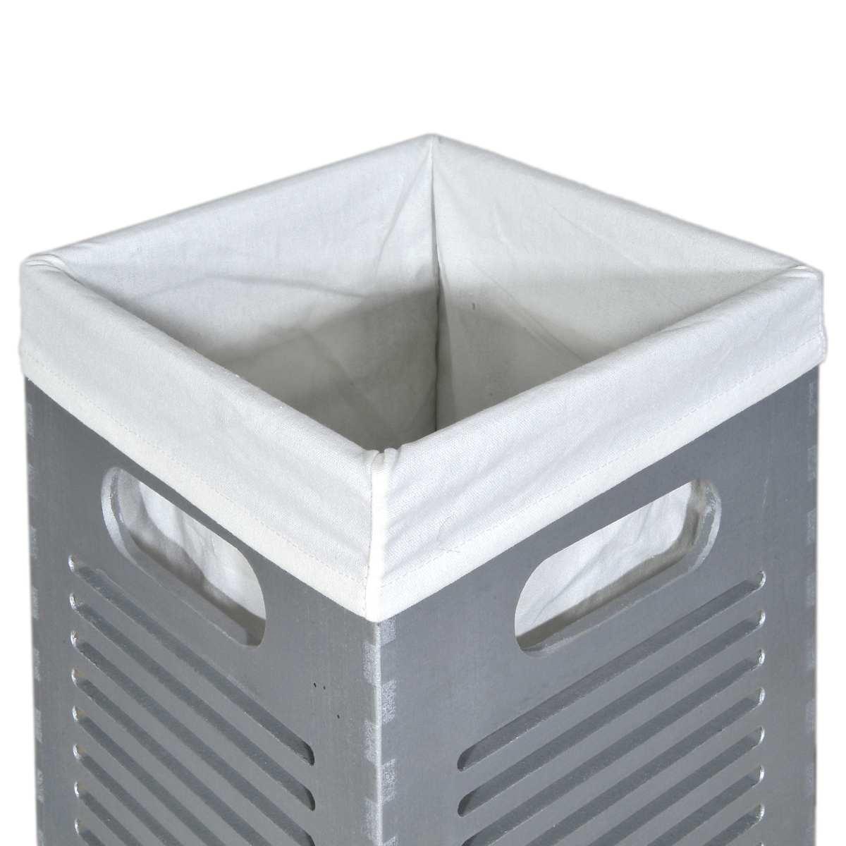 Cesto Legno Quadrato Grigio cm.26x26x45 | Vacchetti