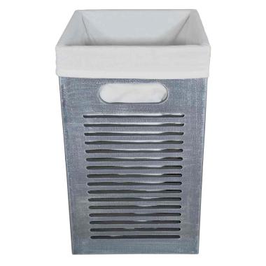 Cesto Legno Quadrato Grigio cm.26x26x45 | Vacchetti