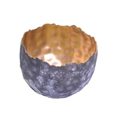 Portacandela Metallo Grigio Rame cm.12,5xh9 |Vacchetti