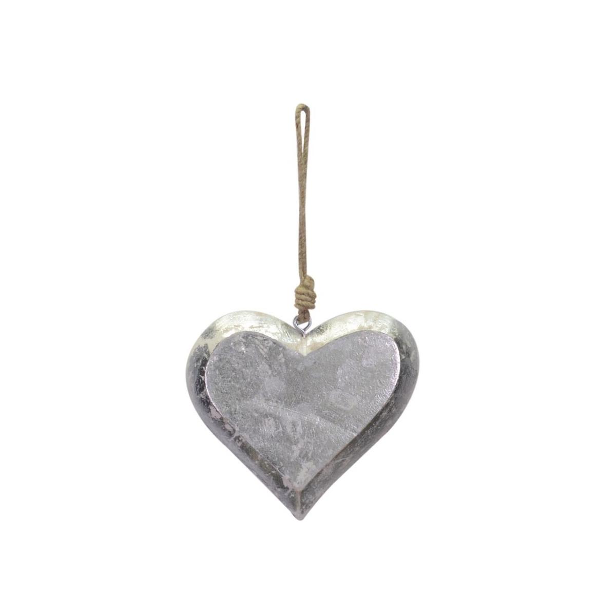 Decorazione Natalizia Cuore Legno Argento cm.16 |Vacchetti