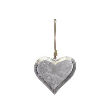 Decorazione Natalizia Cuore Legno Argento cm.16 |Vacchetti
