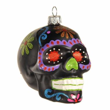 Pallina Natale Vetro Collezione cm.9 Teschio Nero |Inge's Glass