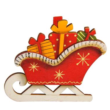 Molletta Natale Legno Slitta con Doni cm.7,5 |Vacchetti