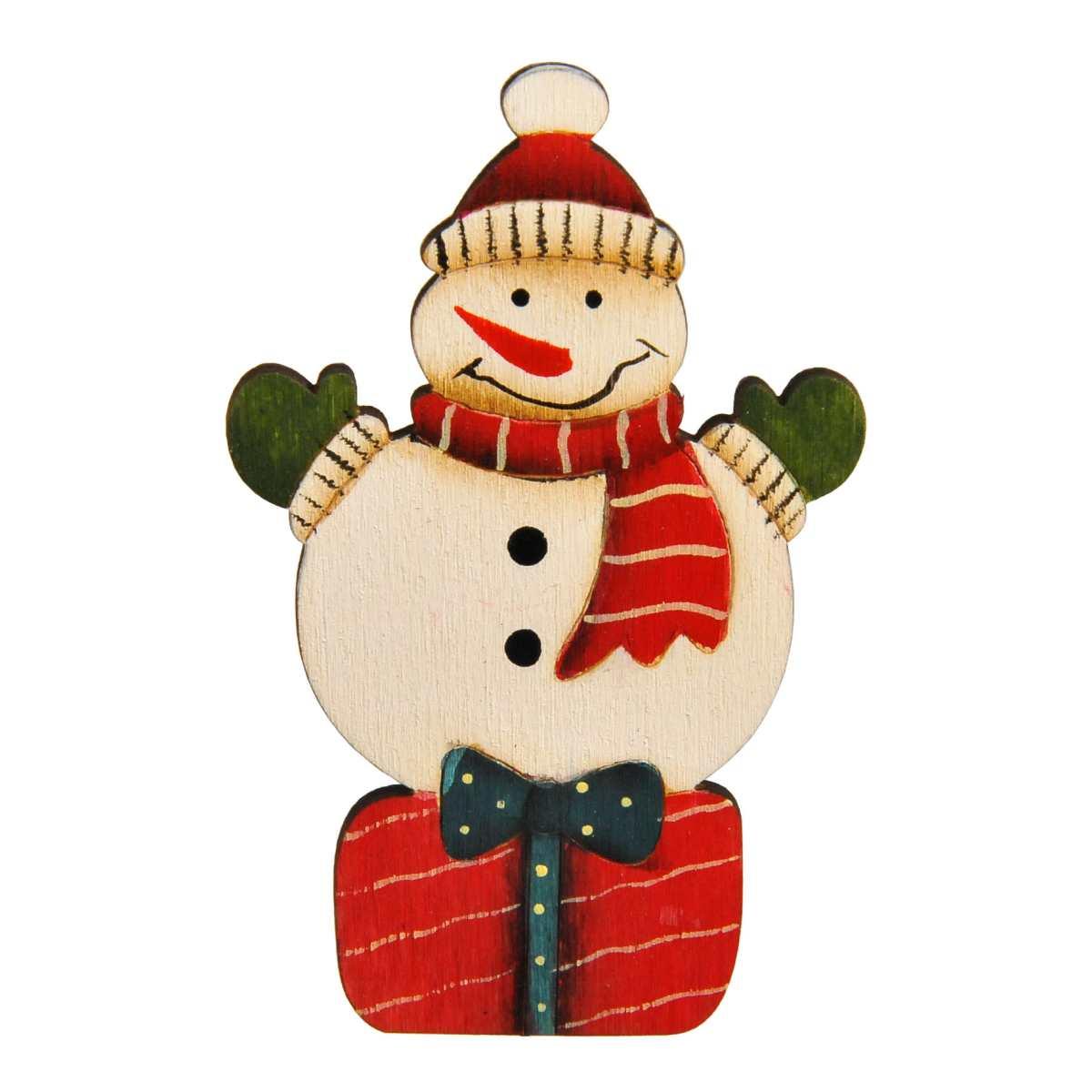 Molletta Natale Legno Pupazzo di Neve cm.8 |Vacchetti