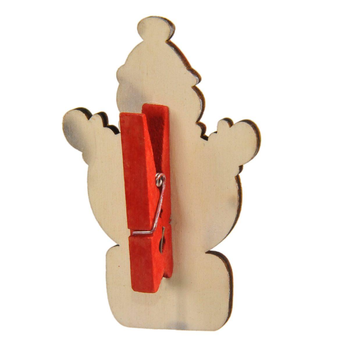 Molletta Natale Legno Pupazzo di Neve cm.8 |Vacchetti