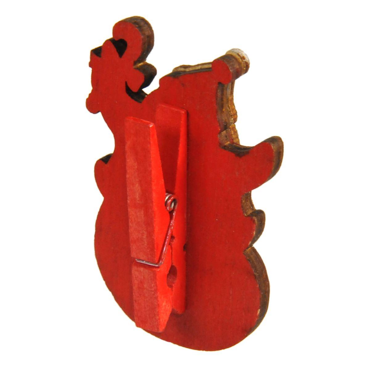 Molletta Natale Legno Babbo Natale cm.7