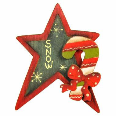 Molletta Natale Legno Stella Snow cm.8,5 |Vacchetti