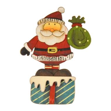 Molletta Natale Legno Babbo Natale cm.8 |Vacchetti