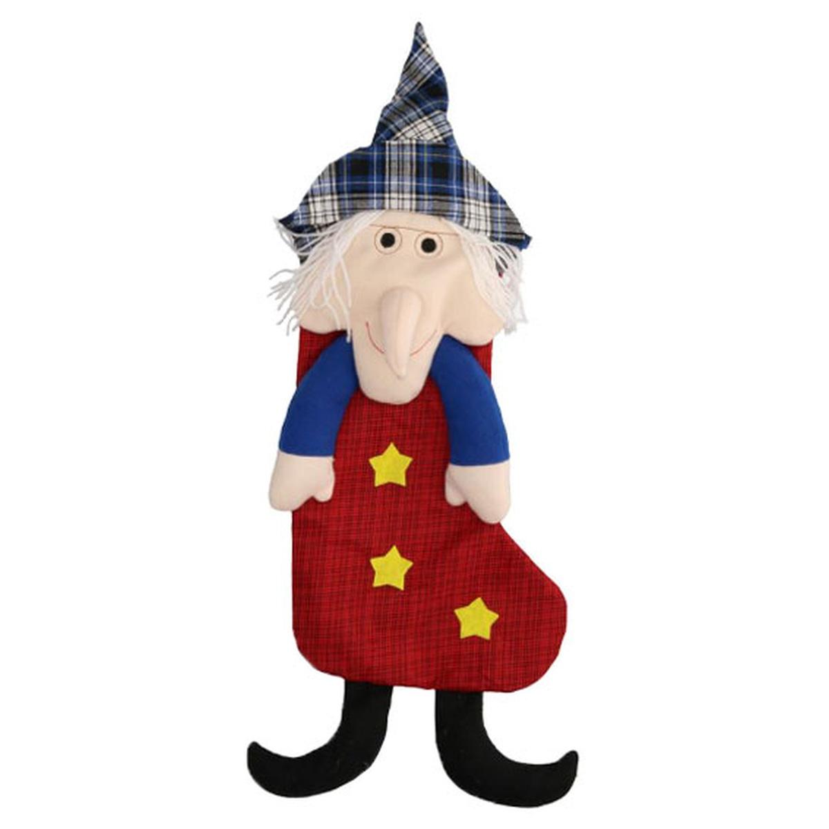 Calza Befana Tessuto Rosso con Gambe cm.70