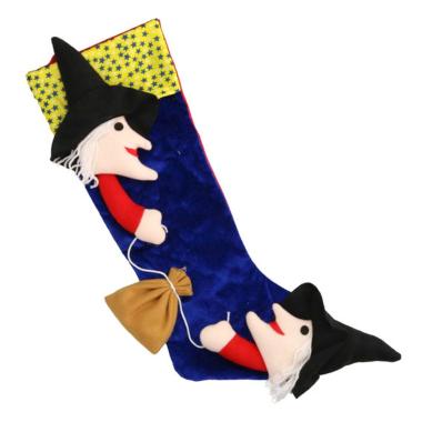 Calza Befana Tessuto Blu con Gambe cm.62