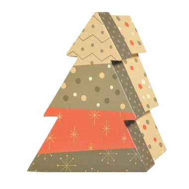 Scatola Natale Cartone Albero cm.13,5x16xh5,5 |Vacchetti
