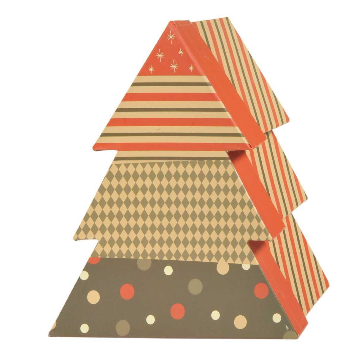 Scatola Natale Cartone Albero cm.18x21xh8,5 |Vacchetti