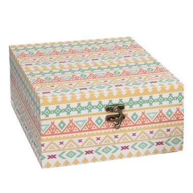 Scatola Legno Etnica Gialla cm.20x20xh10 | Vacchetti