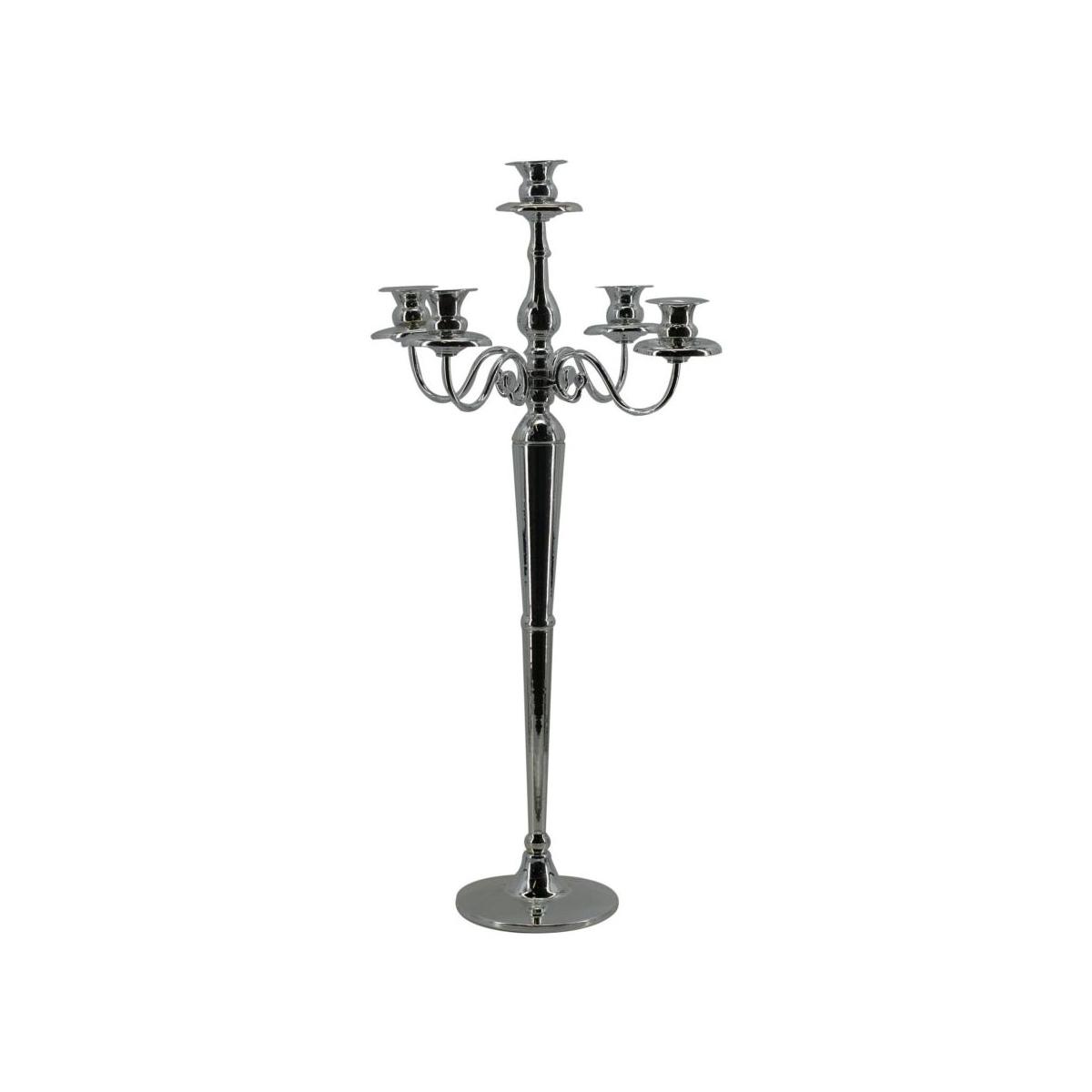 Candelabro Metallo Argento 5p cm.h77 |Vacchetti