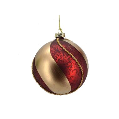 Pallina Natale Vetro cm.10 Oro Opaco Rossa |Vacchetti
