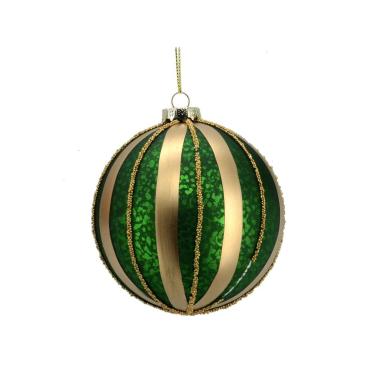 Pallina Natale Vetro cm.8 Oro Opaco Verde |Vacchetti