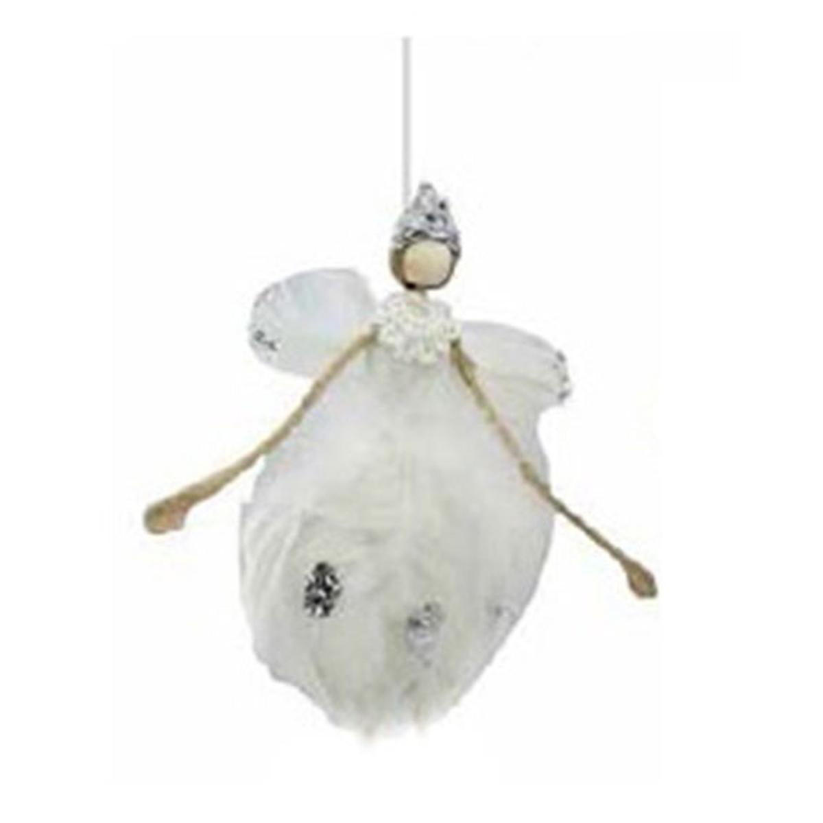 Decorazione Natalizia Angelo Piume Bianche cm.10x17 |Vacchetti