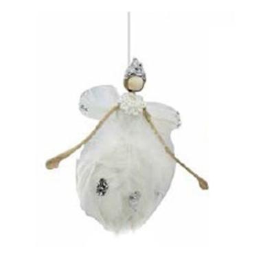 Decorazione Natalizia Angelo Piume Bianche cm.10x17 |Vacchetti