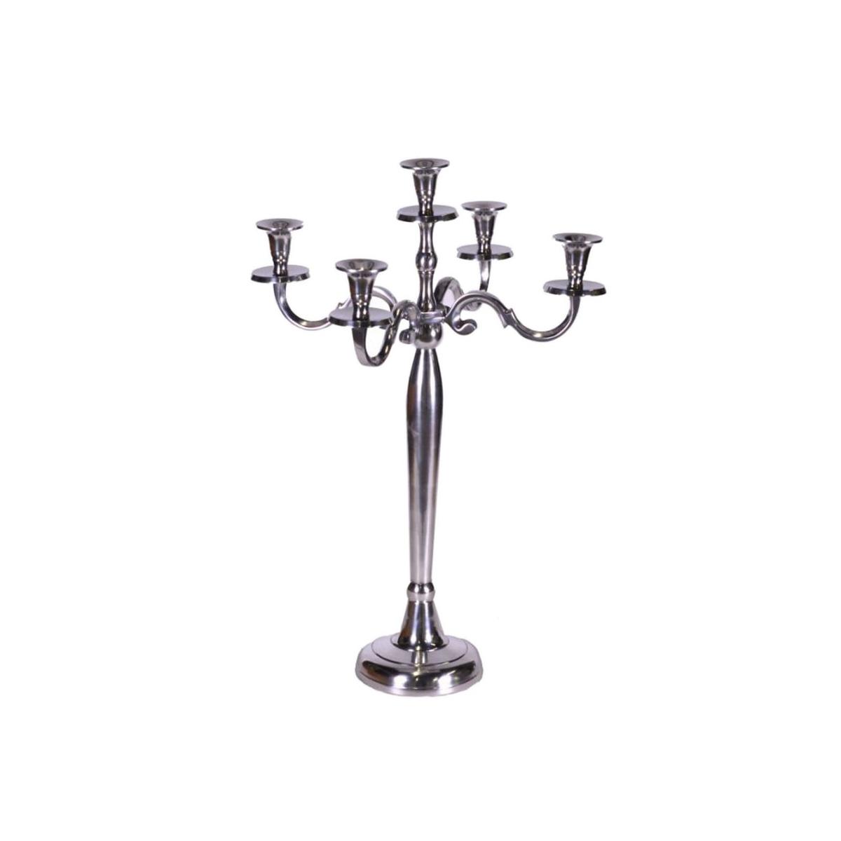 Candelabro Natale Metallo 5P Aregento cm.45x45xh100 |Vacchetti